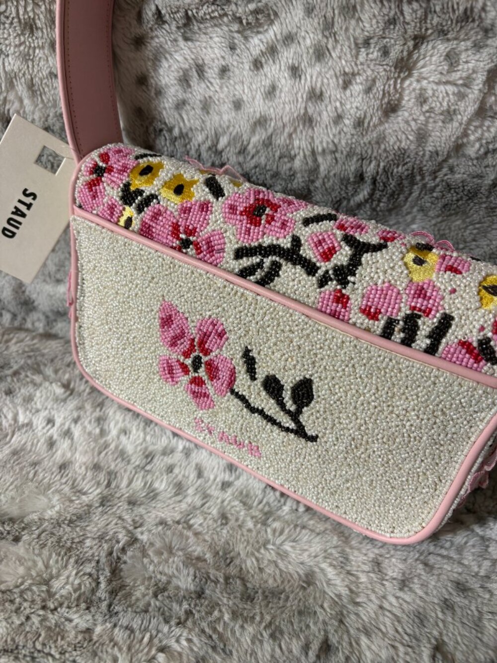 STAUD TOMMY BEADED BLOSSOM FLORAL TAPESTRY Shoulder Bag MSRP$395 Artistic & Chic - Picture 5 of 16